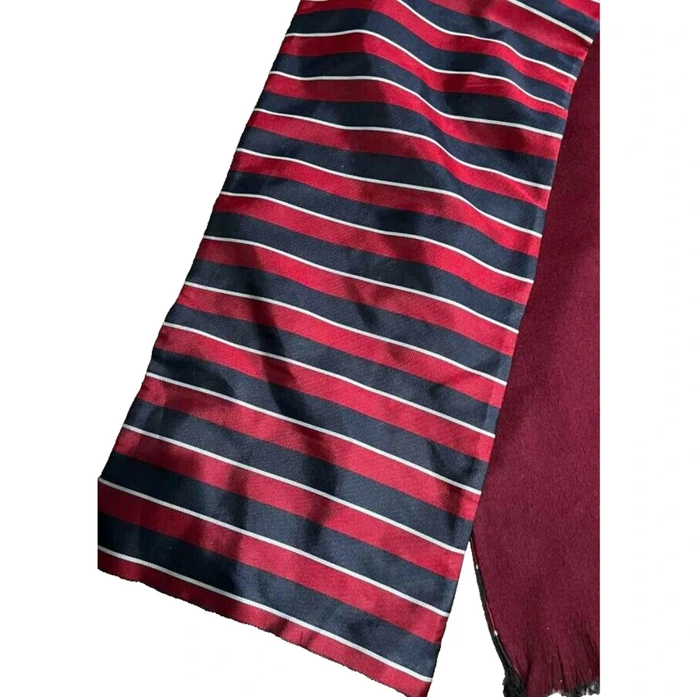 wallachs Wraps Women CASHMERE WOOL Silk Red Black scarf One Size A000363